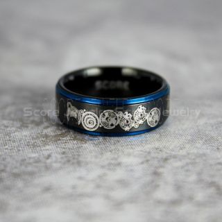 Doctor Who Ring, Gallifreyan Ring Doctor Who Jewelry, Doctor Who Wedding Band, Doctor Who Wedding Ring, 8mm Black Tungsten Ring
