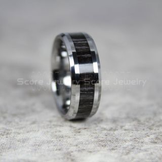 Wood Ring, Zebrawood Ring, Zebrawood Wedding Band, 8mm Silver Tungsten Band Zebrawood  Wood Inlay, Zebrawood Wood Tungsten Wedding Ring