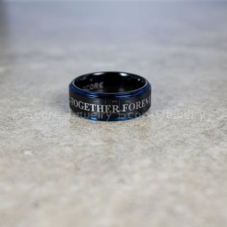 Doctor Who Ring, Doctor Who Wedding Ring, Gallifreyan Ring, Tungsten Band Together Forever Through Time and Space Tungsten Band