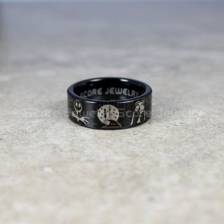 Jack and Sally Ring, Jack and Sally Wedding Band, We're Simply Meant To Be Ring, Black Tungsten Ring, Black Tungsten Wedding Band, Jack and Sally Wedding Ring