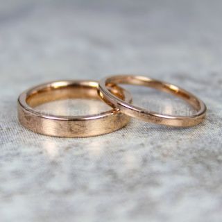 14K Rose Gold Tungsten Rings, Classic Rose Gold Tungsten Wedding Bands, 2 Piece Couple Set Rose Gold Wedding Bands, Rose Gold Wedding Rings, Rose Gold Tungsten Wedding Rings