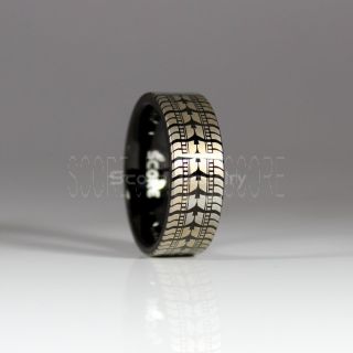 Tire Ring, Tire Tread Pattern Ring, Tire Tread Ring, Auto Racing Ring, Truck Driver Ring, Trucker Ring, Black Tungsten Ring, Black Tungsten Band, Black Wedding Ring
