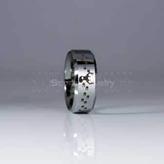 Deer Ring, Deer Tracks Rings, Deer Hunting Ring, Fishing Ring, Silver Tungsten Ring, Silver Wedding Band, Hunting Ring, Deer Hunting Wedding Band, Deer Tracks Ring