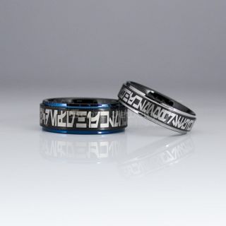 Aurebesh Ring, Star Wars Ring, Customize Your Own Text in Aurebesh, Star Wars Wedding Band, Black Aurebesh Wedding Ring, Black Tungsten Band, Aurebesh Wedding Band, Star Wars Wedding Ring, Star Wars Aurebesh Jewelry