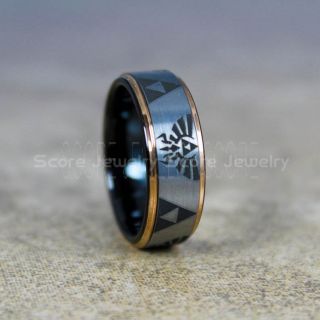 Legend of Zelda Ring, Zelda Triforce Ring, Silver Zelda Wedding Ring, Silver Tungsten Zelda Wedding Band, Silver Tungsten Ring, Silver Wedding Band, Gamer Ring