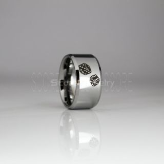 Craps Ring, Dice Ring, Dice Jewelry, Dice Wedding Ring, Poker Ring, Gaming Ring, Casino Ring, Joker Ring, Silver Wedding Band, Silver Tungsten Ring