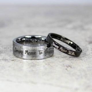 Simply Meant To Be Jack and Sally Rings, Jack and Sally Wedding Bands, Black Tungsten Rings, Black Tungsten Wedding Bands, Jack and Sally Wedding Rings