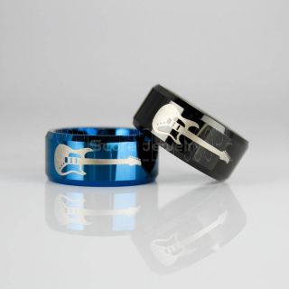 Guitar Ring, Music Ring, Guitar Jewelry 10mm Blue Tungsten Ring, Blue Tungsten Wedding Band, Blue Wedding Band, Blue Wedding Ring, Blue Tungsten Wedding Ring
