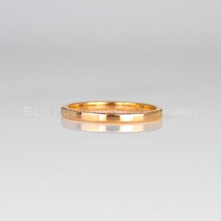 Rose Gold Ring, Rose Gold Wedding Band, Classic 2mm 14K Rose Gold Tungsten Ring, Stackable Rose Gold Tungsten Wedding Band, Rose Gold Tungsten Wedding Ring