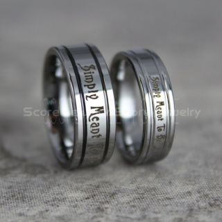 Simply Meant To Be Jack and Sally Rings, Jack and Sally Wedding Bands, Silver Tungsten Rings, Silver Tungsten Wedding Bands, Jack and Sally Wedding Rings