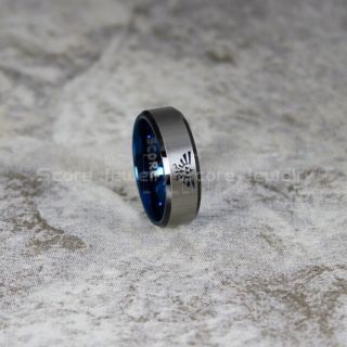 Zelda Ring, Gamer Ring, Legend of Zelda Ring, Zelda Wedding Ring, Zelda Wedding Band, Blue Tungsten Ring, Blue Wedding Band