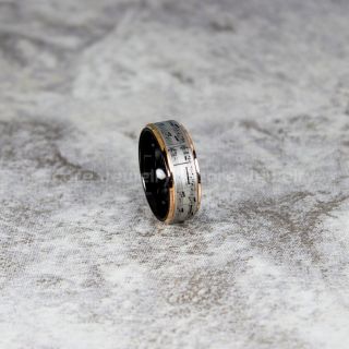 Music Ring, Music Sheet Ring, Music Jewelry, Piano Ring, Black Tungsten Ring, Black Ring, Black Wedding Band, Treble Clef Note Ring, Music Notes Ring