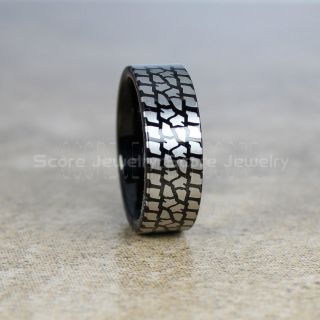 Tire Ring, Tire Tread Pattern Ring, Tire Tread Ring, Auto Racing Ring, Truck Driver Ring, Trucker Ring, Black Tungsten Ring, Black Tungsten Band, Black Wedding Ring
