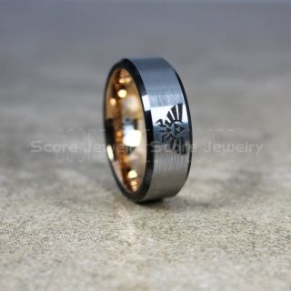 Zelda Ring, Gamer Ring, Legend of Zelda Ring, Zelda Wedding Ring, Zelda Wedding Band, Silver Tungsten Ring, Silver Wedding Band