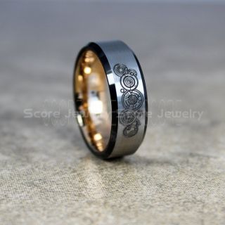 Doctor Who Ring, Gallifreyan Ring Doctor Who Jewelry, Doctor Who Wedding Band, Doctor Who Wedding Ring, 8mm Silver Tungsten Ring
