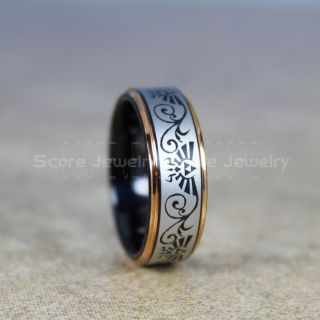Legend of Zelda Ring, Zelda Wedding Ring, Zelda Wedding Band, Black Tungsten Ring, Black Wedding Band