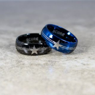 Dallas Ring, Football Ring, Black Tungsten Ring, Black Tungsten Wedding Ring, Black Wedding Ring, Dallas Football Ring, Dallas Football Wedding Ring