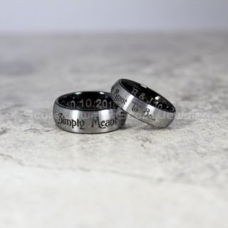 Simply Meant To Be Jack and Sally Rings, Jack and Sally Wedding Bands, Silver Tungsten Rings, Silver Tungsten Wedding Bands, Jack and Sally Wedding Rings