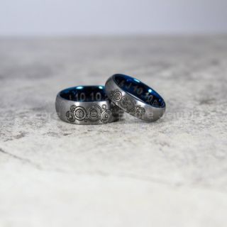 Doctor Who Rings, Doctor Who Wedding Rings, 2 Piece Couple Set Doctor Who Rings, Gallifreyan Rings, Doctor Who Jewelry, Doctor Who Wedding Bands, Doctor Who Wedding Rings