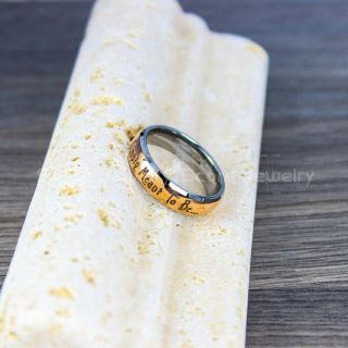 Simply Meant To Be Ring, Jack and Sally Ring, Jack and Sally Wedding Band, 14K Rose Gold Tungsten Ring, Rose Gold Tungsten Wedding Band, Jack and Sally Wedding Ring