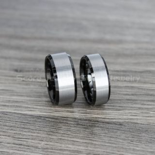Classic Silver Tungsten Rings, Silver Tungsten Wedding Bands, 2 Piece Couple Set Silver Wedding Bands, Silver Wedding Rings, Silver Tungsten Wedding Rings