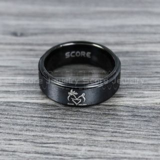 Buck and Doe Ring, Buck and Doe Wedding Ring, CUSTOMIZE with Your Names Black Tungsten Ring, Black Wedding Band, Buck and Doe Wedding Band, Buck and Doe Band, Hunting Wedding Band