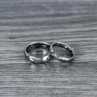 Zelda Rings, Gamer Rings, 2 Piece Couple Set Legend of Zelda Rings, Zelda Wedding Rings, Zelda Wedding Bands, Silver Tungsten Rings, Silver Wedding Bands