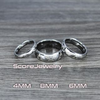 Zelda Rings, Silver Legend of Zelda Rings, Zelda Wedding Rings, Zelda Wedding Bands, Silver Tungsten Rings, Silver Wedding Bands