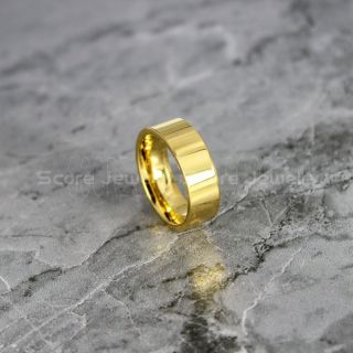 Classic 8mm 14K Yellow Gold Tungsten Ring, Yellow Gold Tungsten Wedding Band, Yellow Gold Wedding Band, Yellow Gold Wedding Ring, Yellow Gold Tungsten Wedding Ring