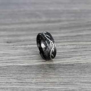 Barb Wire Ring, Barb Wire Jewelry, Bard Wire Wedding Band, Black Tungsten Ring, Black Ring, Black Wedding Band, Black Wedding Ring