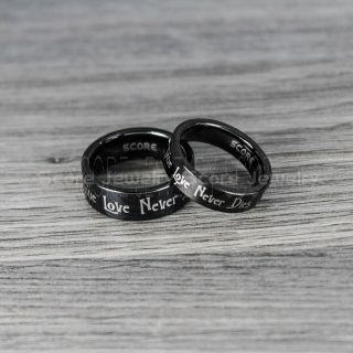 True Love Never Dies Rings, Jack and Sally Rings, Jack and Sally Wedding Bands, Black Tungsten Rings, Black Tungsten Wedding Bands, Jack and Sally Wedding Rings