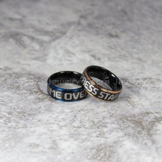Player 1 Player 2 Rings, Gamer Rings, Black Tungsten Rings, Black Wedding Bands, Couple Ring Set Gamer Rings