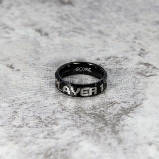 Gamer Ring, Player 1 Player 2 Ring, Controller Ring, Black Gamer Wedding Ring, Black Tungsten Gamer Wedding Band, Black Tungsten Ring, Black Wedding Band, Gamer Jewelry
