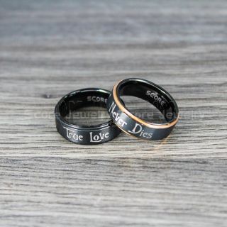 Simply Meant To Be Jack and Sally Rings, Jack and Sally Wedding Bands, True Love Never Dies Black Tungsten Rings, Black Tungsten Wedding Bands, Jack and Sally Wedding Rings