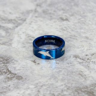 Dolphins Ring, Dolphin Wedding Ring, Dolphin Wedding Band, Marine Life Ring, Bottlenose Dolphins Ring, Dolphin Pod Blue Tungsten Ring, Blue Wedding Band, Ocean Life Wedding Band