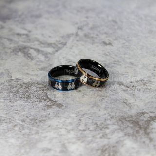 Penguin Rings, Penguins Rings, Penguin 2 Piece Couple Rings, Black Tungsten Rings, Black Tungsten Bands, Tungsten Wedding Rings, Penguin Couples Rings, Black Wedding Rings