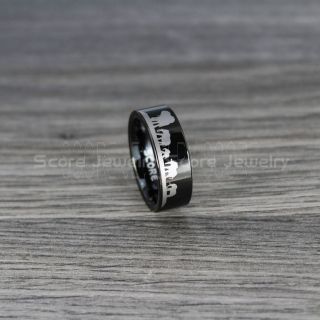 Elephants Ring, Africa Ring, Africa Jewelry, African Safari Ring, African Landscape Ring, Big Five Game Animals Ring, Africa Wedding Band, Black Tungsten Wedding Ring, Black Wedding Ring, Black Tungsten Wedding Ring