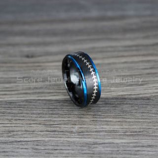 Baseball Ring, Baseball Stitch Pattern Ring, Black Tungsten Ring, Black Ring, Black Wedding Band, Black Wedding Ring, Baseball Stitch Ring, Black Wedding Band