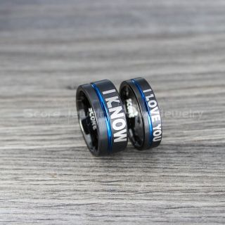 Star Wars Rings, Star Wars Jewelry, I Love You I Know Rings, 2 Piece Couple Set Star Wars Rings, Star Wars Wedding Bands, Matching I Love You I Know Rings, Black Wedding Rings, Black Tungsten Bands, Star Wars Wedding Bands