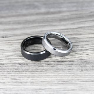 Black Tungsten Rings, Black Tungsten Wedding Bands, 2 Piece Couple Set Classic Black Wedding Bands Brushed Vertically Finish, Black Wedding Rings, Black Tungsten Wedding Rings