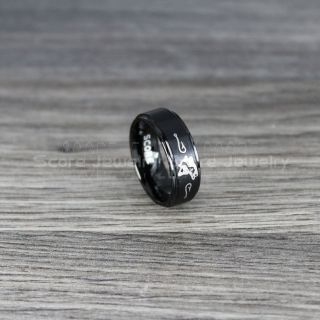 Fishing Ring, Fish Hook Ring, Bass Ring, Bass Fishing Ring, Black Ring, Black Tungsten Ring, Black Wedding Band, Hunting Ring, Fish Hooks Wedding Band