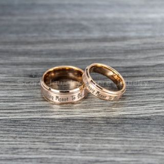Simply Meant To Be Rings, Jack and Sally Rings, Jack and Sally Wedding Bands, 14K Rose Gold Tungsten Rings, Rose Gold Tungsten Wedding Bands, Jack and Sally Wedding Rings