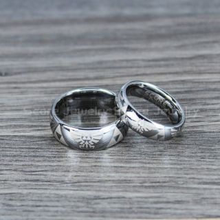 Zelda Rings, Gamer Rings, 2 Piece Couple Set Legend of Zelda Rings, Zelda Wedding Rings, Zelda Wedding Bands, Silver Tungsten Rings, Silver Wedding Bands
