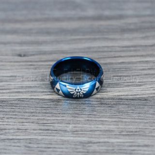 Zelda Rings, Blue Legend of Zelda Rings, Zelda Wedding Rings, Zelda Wedding Bands, Blue Tungsten Rings, Blue Wedding Bands