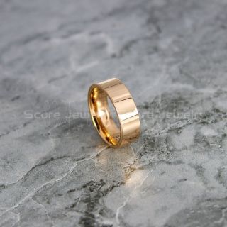 14K Rose Gold Tungsten Ring, 8mm Classic Rose Gold Tungsten Wedding Band, Rose Gold Wedding Band, Rose Gold Wedding Ring, Rose Gold Tungsten Wedding Ring