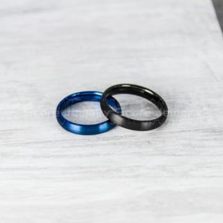 Black Tungsten Rings, Classic Black Tungsten Wedding Bands, 2 Piece Couple Set Black & Blue Wedding Bands, Black Wedding Rings, Blue Tungsten Wedding Rings