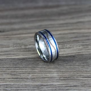 Baseball Ring, Baseball Stitch Pattern Ring, Silver Tungsten Ring, Silver Ring, Silver Wedding Band, Silver Wedding Ring, Baseball Stitch Ring, Silver Tungsten Band