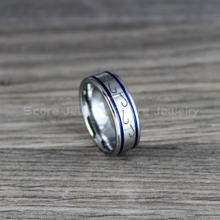 Fishing Ring, Fish Hook Ring, Silver Tungsten Ring, Silver Wedding Band, Hunting Ring, Fish Hooks Wedding Band, Silver Tungsten Wedding Band