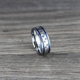 Puppy Paws Ring, Puppy Paws Wedding Band, Silver Tungsten Ring, Silver Wedding Band, Silver Tungsten Band, Puppy Paws Ring