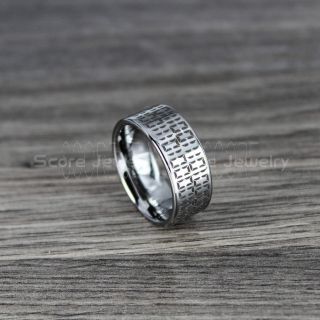 Binary Ring, 10mm Silver Tungsten Ring, Silver Tungsten Wedding Band, Silver Wedding Band, Silver Wedding Ring, Silver Tungsten Wedding Ring